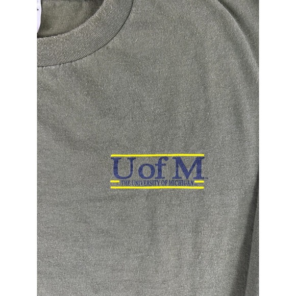 Vintage U of M University of Michigan Long Sleeve Shirt XL Oneita Single Stitch - Picture 3 of 10